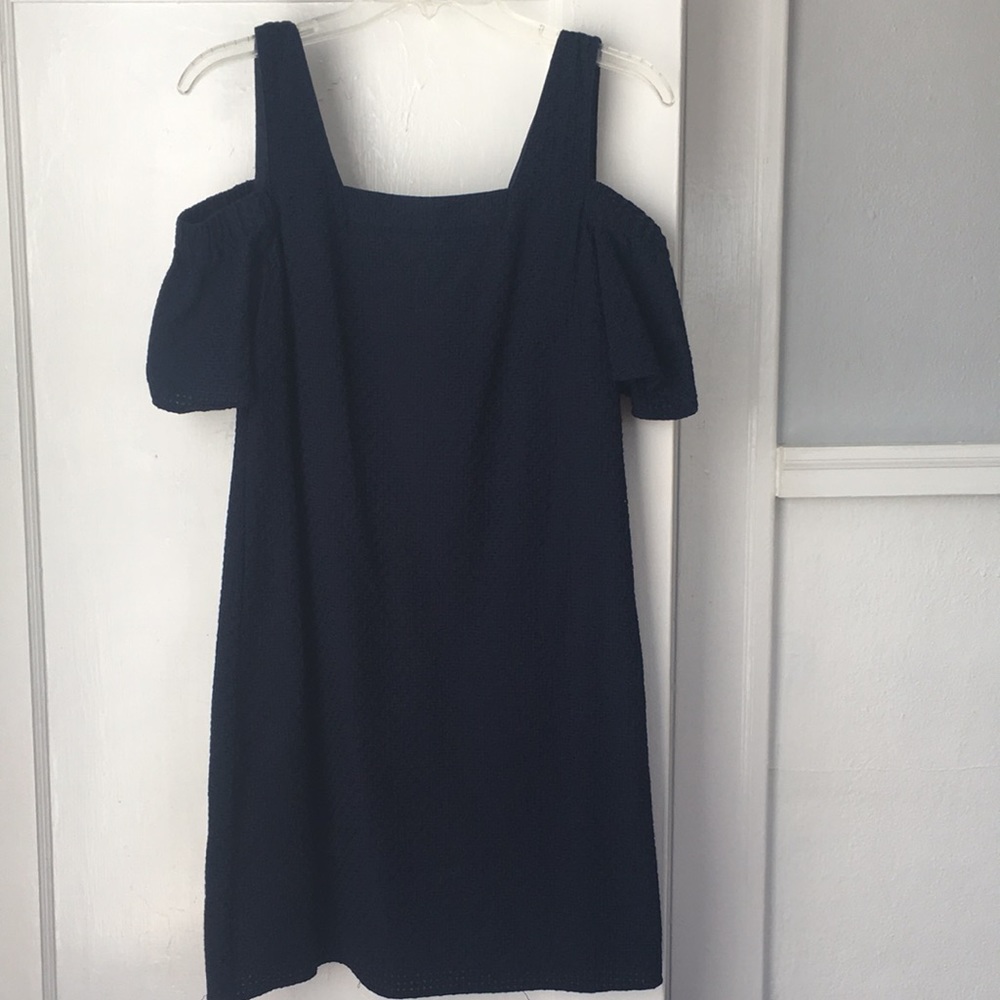 J Crew Navy Cold-Shoulder Dress